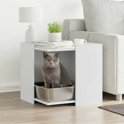vidaXL enceinte pour litière de chat Bois d'ingénierie