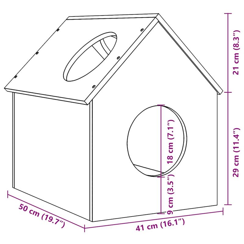 vidaXL maison pour chats Bois de pin