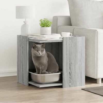 vidaXL enceinte pour litière de chat Bois d'ingénierie