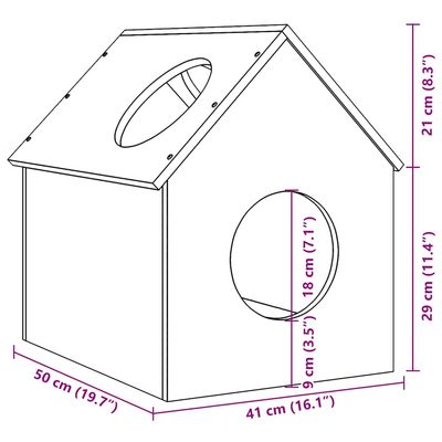 vidaXL maison pour chats Bois de pin massif