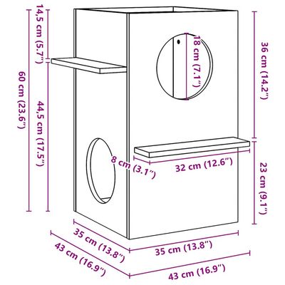 vidaXL maison pour chats Bois de pin massif