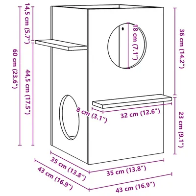 vidaXL maison pour chats Bois de pin massif