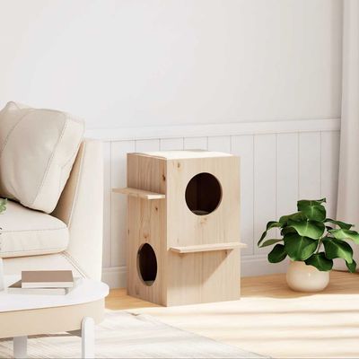 vidaXL maison pour chats Bois de pin massif