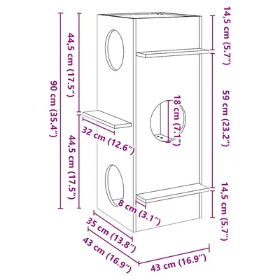 vidaXL maison pour chats Bois de pin