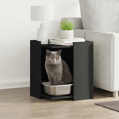 vidaXL enceinte pour litière de chat Bois d'ingénierie