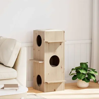 vidaXL maison pour chats Bois de pin massif