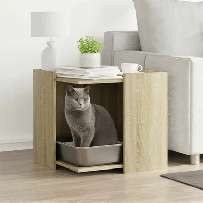 vidaXL meuble de bac à litière pour chat Bois d'ingénierie vidaXL meuble de bac à litière pour chat Bois d'ingénierie
