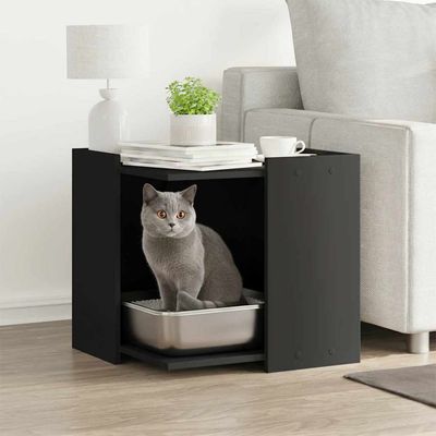 vidaXL enceinte pour litière de chat Bois d'ingénierie