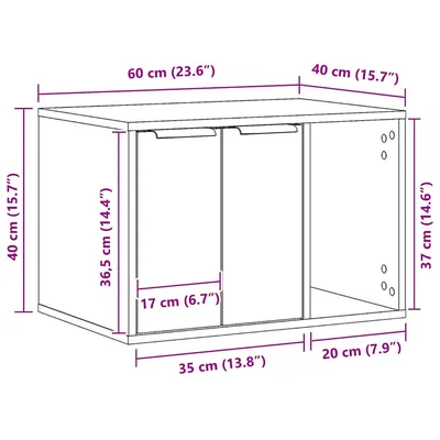 vidaXL meuble de bac à litière pour chat Bois d'ingénierie