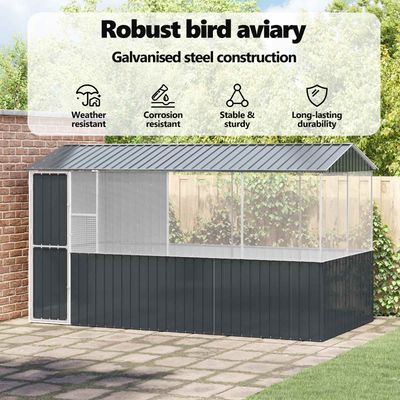 vidaXL Cage pour oiseaux Acier