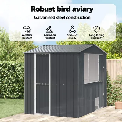 vidaXL Cage pour oiseaux d'extérieur Acier vidaXL Cage pour oiseaux d'extérieur Acier