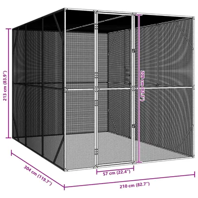 vidaXL Enclos pour oiseaux Acier
