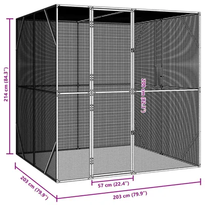 vidaXL Enclos pour oiseaux Acier