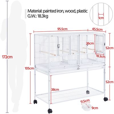 Yaheetech Cage à Oiseaux sur Roulettes