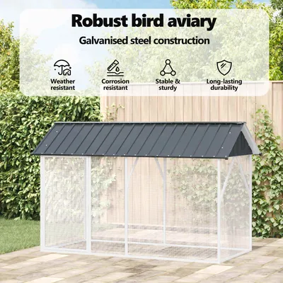vidaXL Enclos à oiseaux en extérieur Acier vidaXL Enclos à oiseaux en extérieur Acier