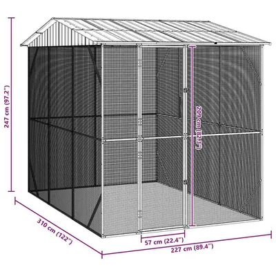 vidaXL Aviary pour oiseaux Acier