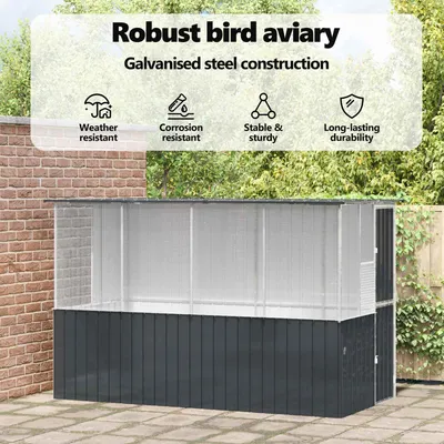 vidaXL Cage pour oiseaux d'extérieur Acier