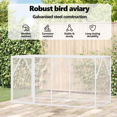 vidaXL Enclos pour oiseaux Acier