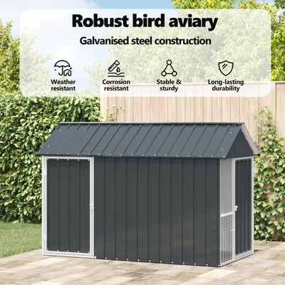 vidaXL Cage pour oiseaux d'extérieur Acier vidaXL Cage pour oiseaux d'extérieur Acier