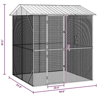 vidaXL Aviary pour oiseaux Acier