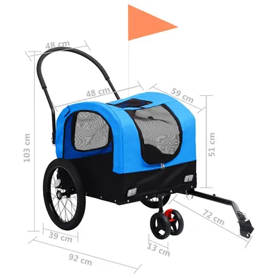 vidaXL remorque de vélo pour animaux de compagnie Tissu