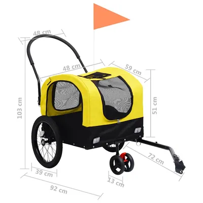 vidaXL remorque de vélo pour animaux de compagnie Tissu