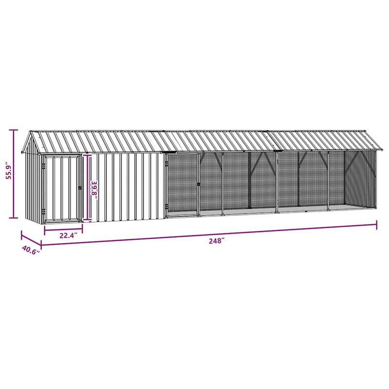 vidaXL Cage pour oiseaux extérieure Acier