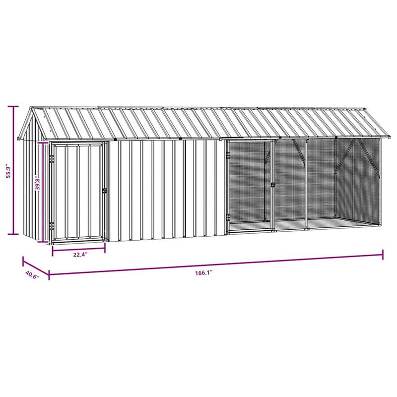 vidaXL Cage pour oiseaux extérieure Acier