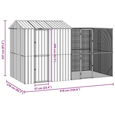 vidaXL Cage pour oiseaux d'extérieur Acier