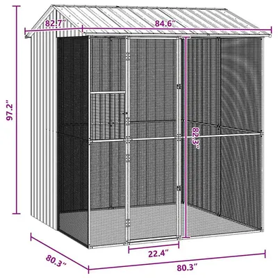 vidaXL Aviary pour oiseaux Acier