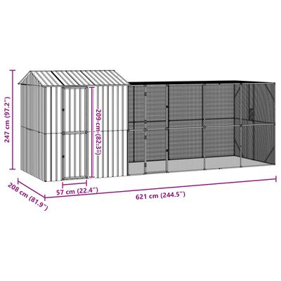 vidaXL Cage pour oiseaux d'extérieur Acier