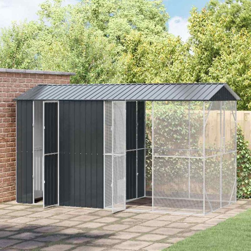 vidaXL Cage pour oiseaux extérieure Acier