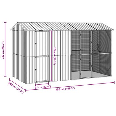 vidaXL Enclos pour oiseaux Acier