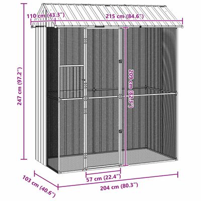 vidaXL Enclos pour oiseaux Acier