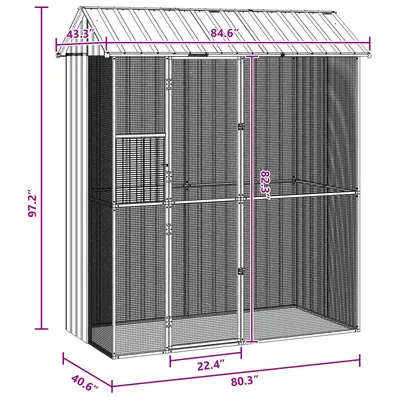 vidaXL Enclos pour oiseaux Acier vidaXL Enclos pour oiseaux Acier