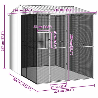 vidaXL Enclos pour oiseaux Acier vidaXL Enclos pour oiseaux Acier