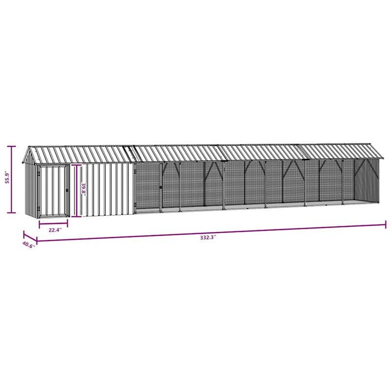 vidaXL Cage pour oiseaux extérieure Acier