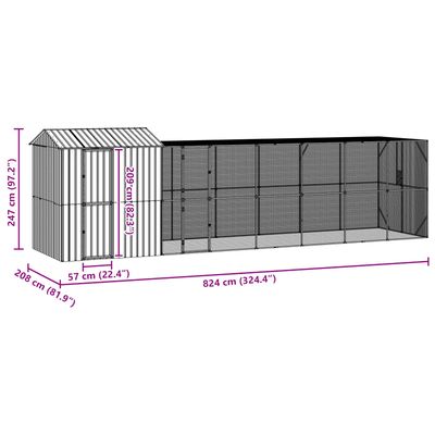 vidaXL Cage pour oiseaux d'extérieur Acier