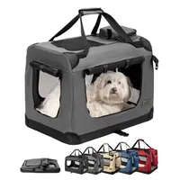 lionto caisse de transport chien pliable, tissu robuste, voyage