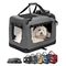 lionto caisse de transport chien pliable, tissu robuste, voyage 50x34x36 cm M jusqu'à 12 kg / gris