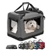 lionto faltbare Hundetransportbox aus robustem Stoff für Auto und Reisen