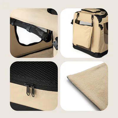 lionto transport chien pliable auto voyage tissu robuste noir