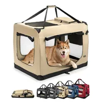 lionto caisse de transport chien pliable, tissu robuste, voyage