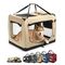 lionto caisse de transport chien pliable, tissu robuste, voyage 101x69x70 cm XXXL jusqu'à 25 kg / beige
