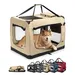 lionto faltbare Hundetransportbox aus robustem Stoff für Auto und Reisen