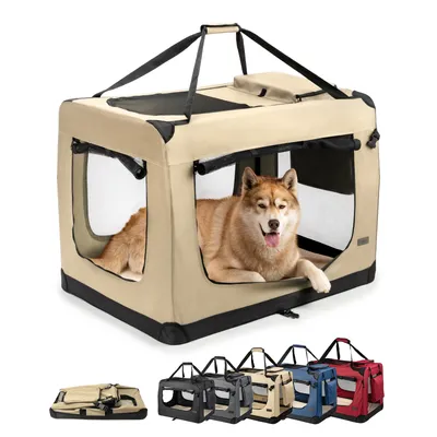 lionto faltbare Hundetransportbox aus robustem Stoff für Auto und Reisen lionto faltbare Hundetransportbox aus robustem Stoff für Auto und Reisen