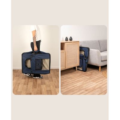lionto caisse de transport chien pliable, tissu robuste, voyage