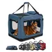 lionto faltbare Hundetransportbox aus robustem Stoff für Auto und Reisen