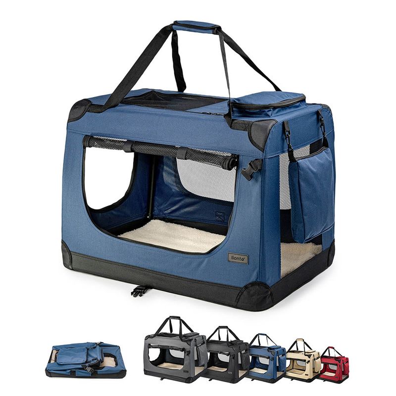 lionto transport chien pliable auto voyage tissu robuste noir