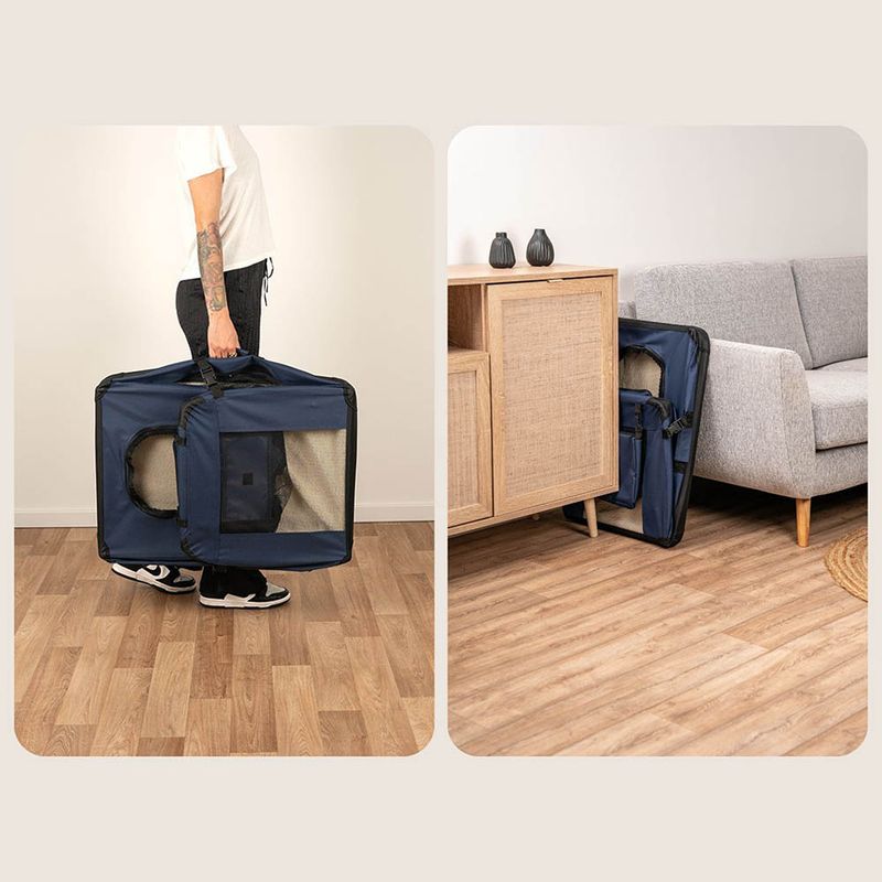 lionto transport chien pliable auto voyage tissu robuste noir